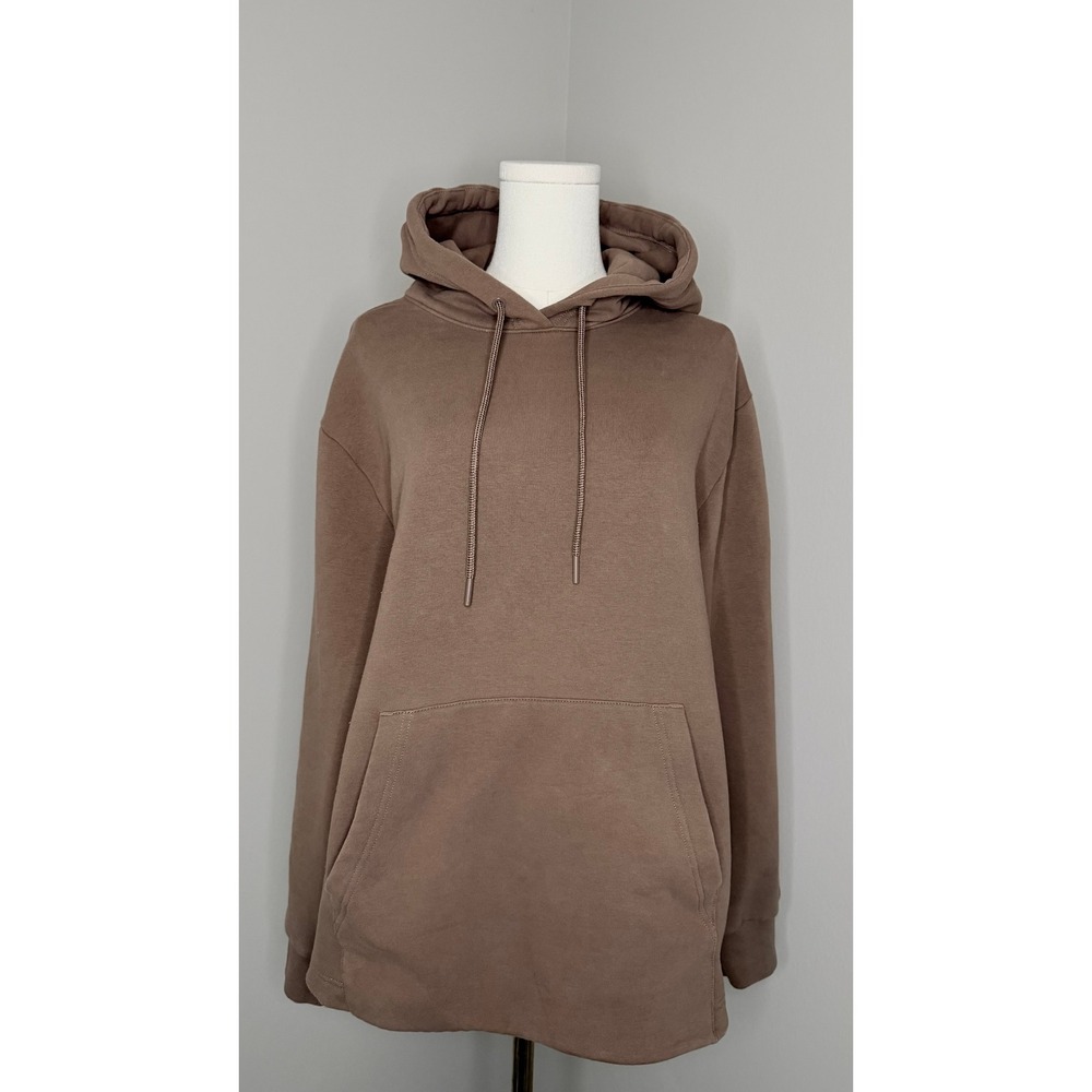 Athleta Hoodie Womens Retroplush Size Medium Brown Pullover Sweatshirt